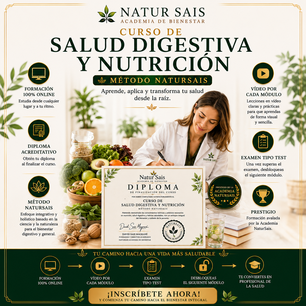 Curso de Salud Digestiva y Nutrición Online | Academia NaturSais