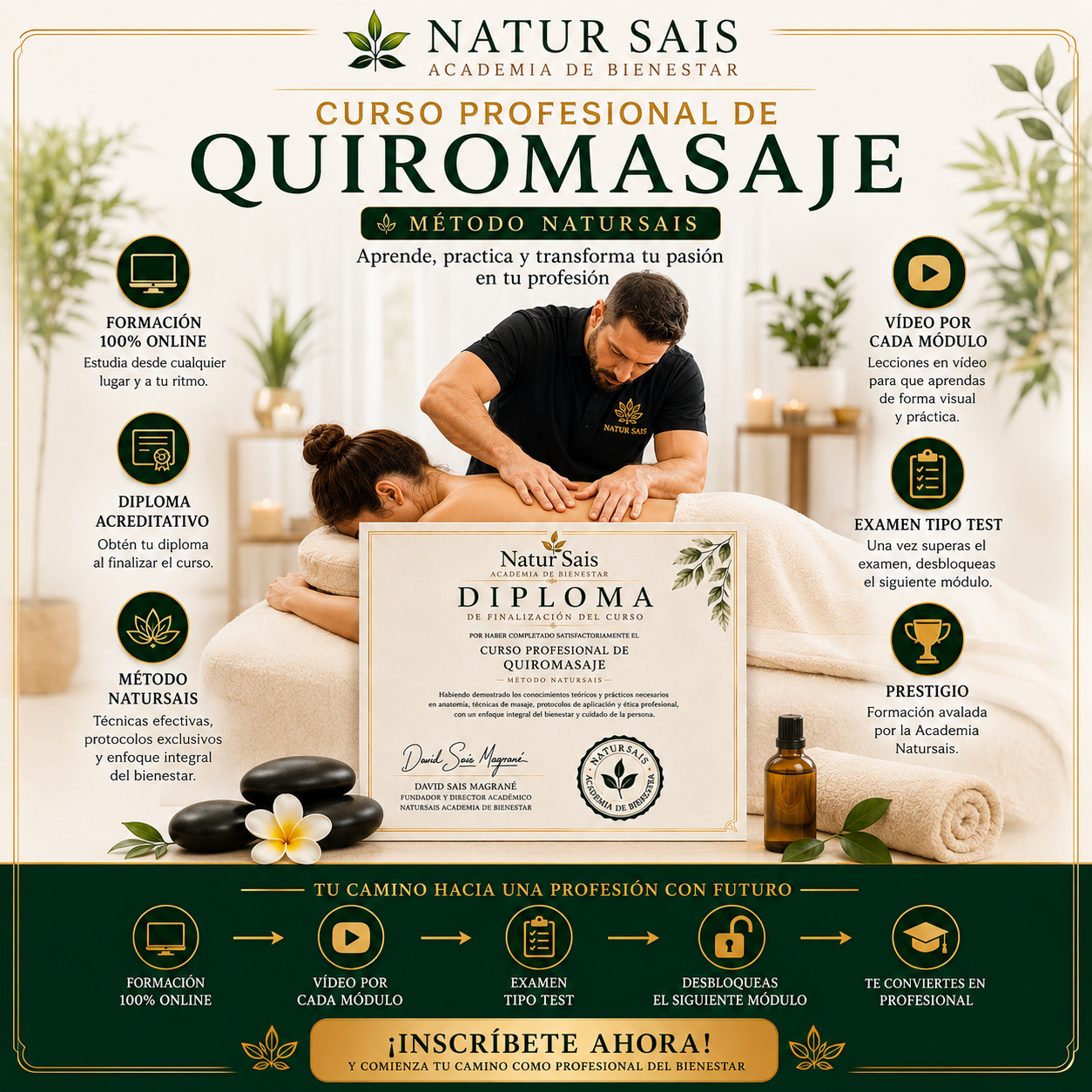 Curso Profesional de Quiromasaje Online | Academia NaturSais