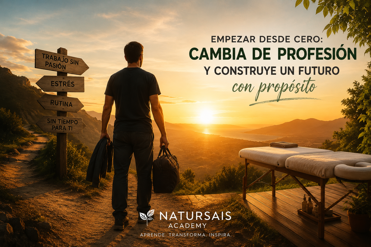 Persona empezando desde cero para cambiar de profesión y formarse en terapias manuales con Natursais Academy.