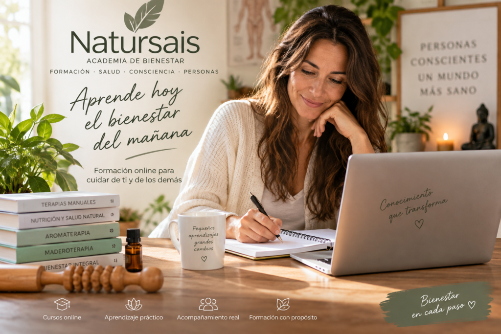 Academia de Bienestar Natursais con formación online en terapias naturales, bienestar y desarrollo profesional.