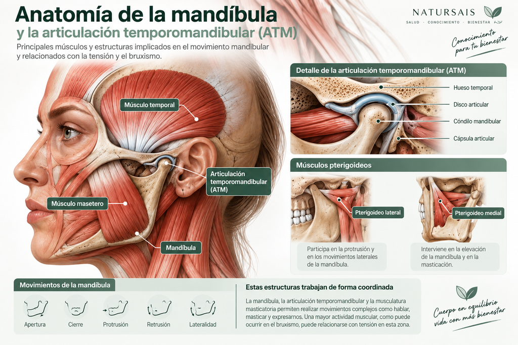 Anatomía de la mandíbula y articulación temporomandibular Anatomía de la mandíbula y articulación temporomandibular relacionada con el bruxismo