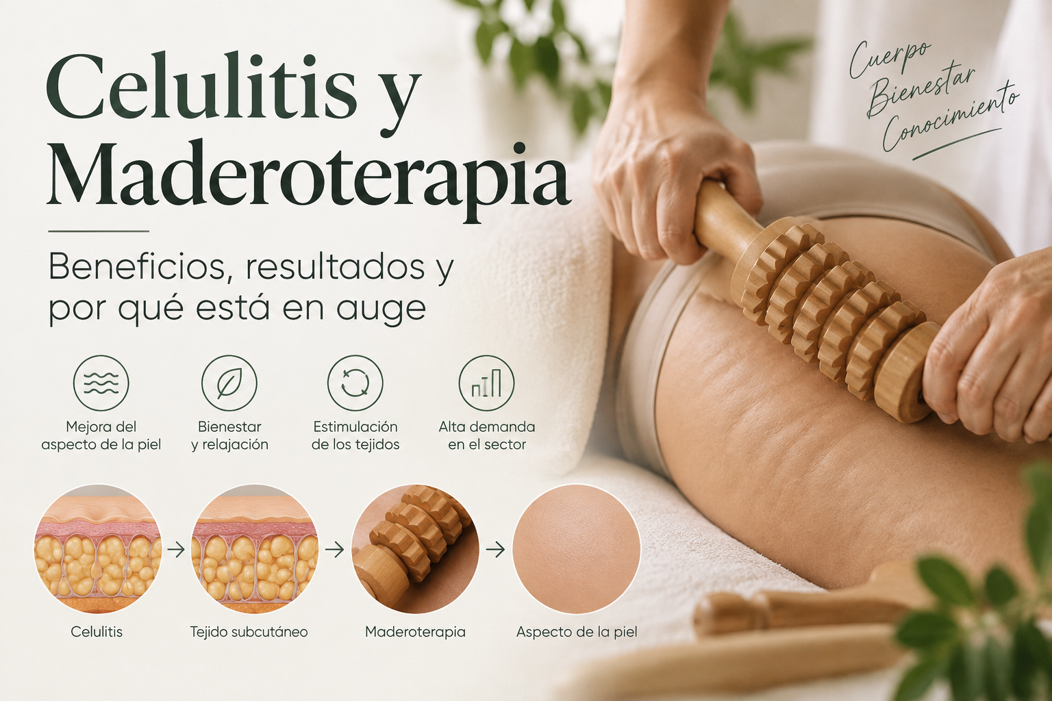 Celulitis y maderoterapia: beneficios, resultados y auge
