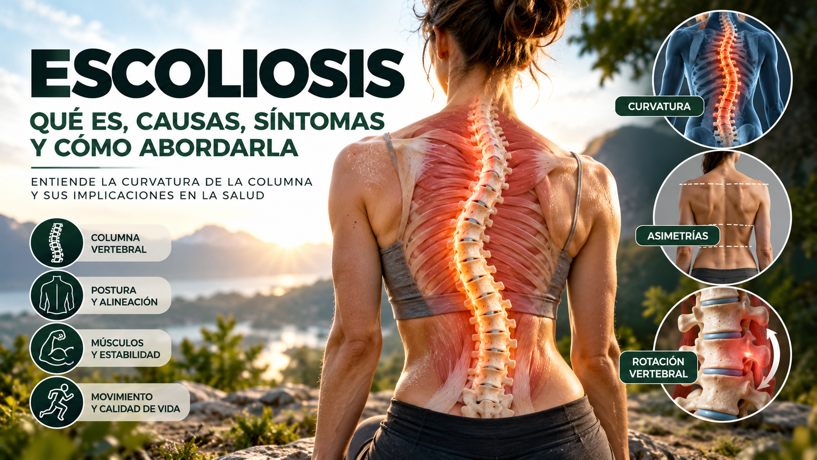 Escoliosis: curvatura de la columna vertebral y asimetrías