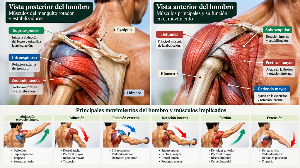 Músculos del hombro y manguito rotador Músculos del hombro y manguito rotador: supraespinoso, infraespinoso y movimientos